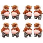 ショッピングデコ 【4枚セット】おなかぷにぷにシール 犬モチーフ 3Dステッカー   マシュマロ・もちもち・ぷくぷく デコシール   スマホケース・シール帳・ノートPC用