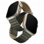 ショッピングapple watch バンド UNIQ REVIX リバーシブル マグネット Apple Watch バンド 49/45/44/42mm モスグリーン/タン