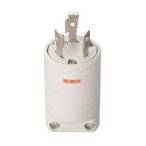  Akira . фирма заземление (элект.) 2P 20A.. штекер 20A 250V ( белый ) (L6-20P основа )