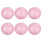 PATIKIL 20cm party украшение фонарь бумага . лампа бумага фонарь 6 штук входит круг складывать лампа форма праздник сопутствующие товары . предметы первой необходимости розовый 
