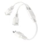 延長コード 分岐 2P ホワイト 分配コード ACアダプター すっきり接続 分配 15A 1500W スイングプラグ 耐トラッキング 二重被覆 絶縁キ