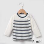 送料無料 海外ブランドベビー服 R mini アールミニ バルーン プリント 長袖 ボーダー Tシャツ