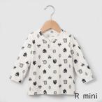 送料無料 海外ブランドベビー服 R mini アールミニ シカ 家 切り株 葉っぱ 長袖プリントTシャツ