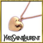 【美品-良品】イヴ・サンローラン ハートペンダント ネックレス YSL ヴィンテージ ゴールドGP レディース appre6130【一撃即決】