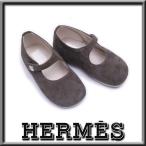 [ не использовался - как новый ] Hermes пинетки a Dada 21 серый e палец на ноге p замша коробка Kids младенец ребенок ap7815[ один . быстрое решение ]