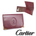 [ как новый - очень красивый товар ] Cartier [ Uni -k модель ] Must футляр для карточек чехол для пропуска чехол для проездного билета [ левый правый верх и низ складной ] коробка ap8603[ один . быстрое решение ]