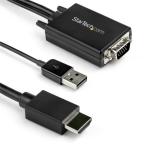 StarTech VGA2HDMM3M ブラック VGA - HDMI 変換アダプタケーブル USBバスパワー 1080p (3m)