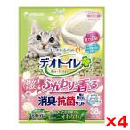 ショッピングデオトイレ 4個セット ユニチャーム デオトイレ ふんわり香る消臭・抗菌サンド ホワイトフローラルの香り 3.8L