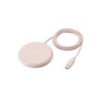 ELECOM W-QA25PN беспроводной зарядное устройство Qi засвидетельствование 5W настольный предотвращение скольжения накладка кабель цельный .. только зарядка розовый 