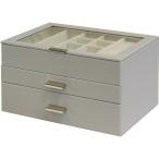 MOJYU JWB-023 グレージュ Asha ジュエリーボックス 3段 メーカー直送