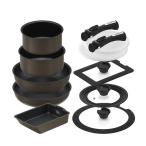 アイリスオーヤマ MEGI-12S ブラウンメタリック ダイヤモンドコートパン マルチエッグパン入り12点セット IHガス火対応 メーカー直送