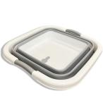 ショッピングバケツ インダストリーコーワ 折りたたみバケツ 38L 四角 グレー 36015 グレー 折りたたみバケツ (38L 四角 排水口付 軽量 大容量)