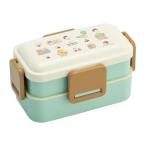 スケーター PFLW4AG なんでもいきもの 弁当箱 2段 600ml 女性用 抗菌 ふんわり盛れる ドーム型フタ