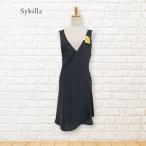 エプロン おしゃれ ブランド シビラ クロスかぶり型（ブラック）BasicB