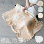 くま柄 冷感ブランケット【約70×100cm】接触冷感 ひんやり サマーブランケット 夏 ひざ掛け プレゼント【メール便１枚のみ送料無料】【N】【M】