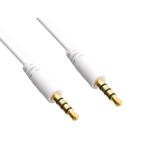 ANE-SOUND CABLE ステレオミニプラグケーブル ホワイト 直型+直型 100cm(1m) 金メッキ端子 (プラグ径3.5mm 4極タイプ) テレワーク 通話 会議