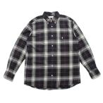 ショッピングジムフレックス GYMPHLEX ジムフレックス チェック 起毛ツイル ボタンダウン シャツ NAVY×GREEN CHECK(OFF WHITE) M
