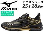 ミズノ テニスシューズ メンズ 2E相当 クレー・砂入り人工芝コート用 mizuno ウウエーブエクシードツアー 6 OC 10th ローカット ひも靴 /61GB2478