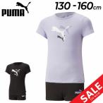  Puma Kids короткий рукав футболка шорты 2 позиций комплект /PUMA ребенок одежда девочка 130-160cm. спорт одежда верх и низ комплект ребенок ученик начальной школы /675795[a20Qpd][pu22pd]