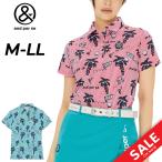  Anne Pas . рубашка с коротким рукавом женский Golf одежда and per se GOLFsoru уход отпечатанный общий рисунок воротник есть Golf рубашка ..* выгоревший на солнце участок меры UV(UPF50+) /AFS9685X4