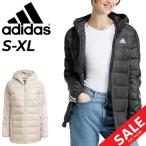 アディダス ダウンジャケット レディース adidas W ESS 3S ライトダウン フーディジャケット 防寒用 ダウンパーカー アウター フード付き 女性 /MKW48