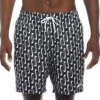 ナイキ メンズ 水着 ショートパンツ NIKE SWIM スウッシュリンク7 ボレーショーツ USサイズ 男性用 裏メッシュ サーフパンツ トランクス 総柄 黒 ハーフパンツ