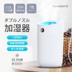 超音波 加湿器 卓上加湿器 卓上 3L ダブルノズル 加湿器 大容量 空気加湿機 LEDライト付き 空焚き防止 静音 湿