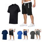  выставить мужской лето короткий рукав верх и низ в комплекте футболка шорты шорты casual .... День отца часть магазин надеты свободно удобный ...