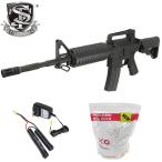 【GMOお得セット】S&T M4A1 スポーツライン 電動ガン BK【バッテリー&充電器&BB弾セット】【180日間安心保証つき】