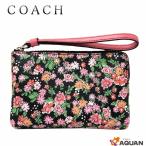 COACH　コーチ　小花柄　リストレット　F56504　ポージー　クラスター　フローラルプリント　コーナージップ　ブラック×ピンク　未使用