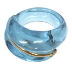 Baccarat バカラ コキアージュ リング クリスタルガラス K18 750 YG 8.5号 ライトブルー アクセサリー aq7704