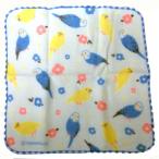 pi　ガーゼハンカチ2　セキセイインコ