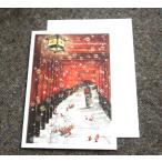  японский пейзаж. Рождество карта [ Kyoto . видеть . груз бог фирменный тории . Santa Claus ][ кошка pohs возможно ]