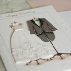 ウェディングカード（結婚祝い立体カード）「晴れの日の衣装」〜ウエディングドレスとタキシード【ネコポス可】