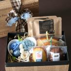【送料込】『ブルーハート,カフェ,ギフトBOX』和歌山産フルーツの焼き菓子とコーヒーとプリザーブドフラワーのハート型アレンジ【花とスイーツギフト】母の日