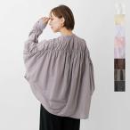 ミズイロインド mizuiro ind コットン バックギャザー ワイド シャツ 1-238975 2025aw新作