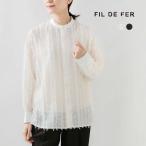 ショッピングバンド フィルデフェール FIL DE FER  フェザー ジャガード ストライプ バンドカラー シャツ 10-1-06-210-5-2  レディース 2025aw新作