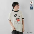 ジョンブル Johnbull コットン「ミッキーマウス」プリント リンガー Tシャツ 「MICKEY MOUSE」 T jt253c07 レディース 2025aw新作