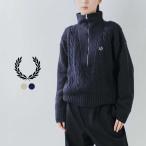 フレッド ペリー FRED PERRY  ウール ハーフジップ ケーブルニット プルオーバー HALF ZIP CABLE KNIT JUMPER k1103 レディース  2025aw新作