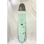 【中古】M WORKS SURFBOARDS (エムワークスサーフボード) ロングボード [GRAY×BLUE] 9’1” サーフボード サイドフィン付 エポキシ
