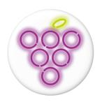 Yahoo! Yahoo!ショッピング(ヤフー ショッピング)ネオン風缶バッジ 【フルーツ-grape-】 ホワイト New安全ピンタイプ
