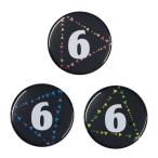 Yahoo! Yahoo!ショッピング(ヤフー ショッピング)数字缶バッジ-Triangles- 【6】 選べる3色 New安全ピンタイプ