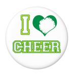 Yahoo! Yahoo!ショッピング(ヤフー ショッピング)部活缶バッジ 【チアリーディング部】 白緑黄 ボールチェーンタイプ