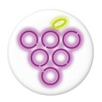 Yahoo! Yahoo!ショッピング(ヤフー ショッピング)ネオン風缶バッジ 【フルーツ-grape-】 ホワイト ヘアゴムタイプ