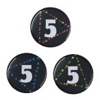 Yahoo! Yahoo!ショッピング(ヤフー ショッピング)数字缶バッジ-Triangles- 【5】 選べる3色 クリップ（ピンなし）タイプ