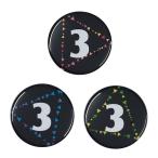 Yahoo! Yahoo!ショッピング(ヤフー ショッピング)数字缶バッジ-Triangles- 【3】 選べる3色 ボタンタイプ