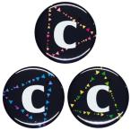 Yahoo! Yahoo!ショッピング(ヤフー ショッピング)アルファベット缶バッジ-Triangles- 【C】 選べる3色 フックチャームタイプ