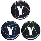 Yahoo! Yahoo!ショッピング(ヤフー ショッピング)アルファベット缶バッジ-Triangles- 【Y】 選べる3色 バッジリールタイプ