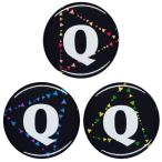 Yahoo! Yahoo!ショッピング(ヤフー ショッピング)アルファベット缶バッジ-Triangles- 【Q】 選べる3色 ストラップタイプ