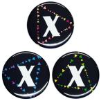 Yahoo! Yahoo!ショッピング(ヤフー ショッピング)アルファベット缶バッジ-Triangles- 【X】 選べる3色 ボールチェーンタイプ